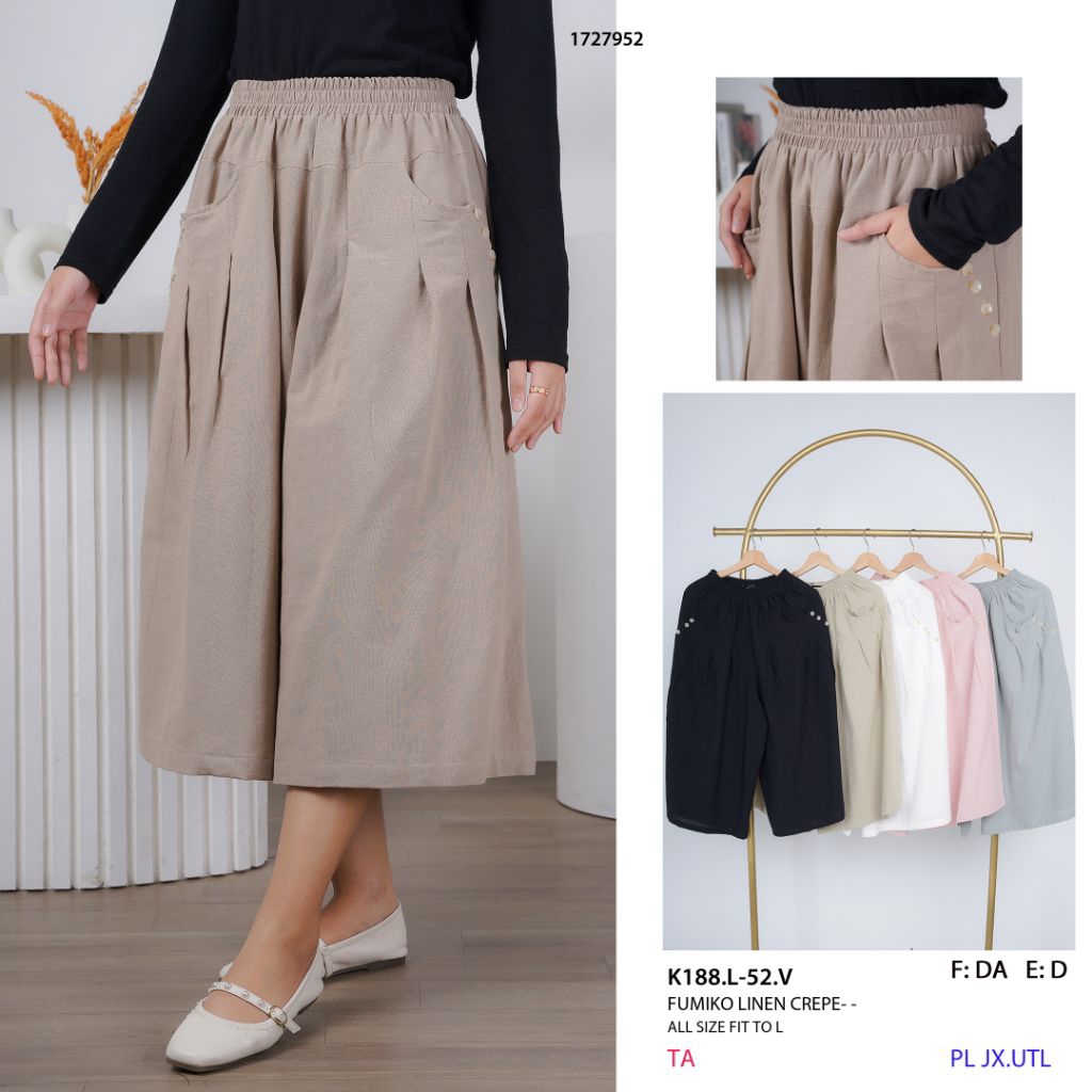 Planet Fashion - Celana Kulot Fumiko Linen Crepe