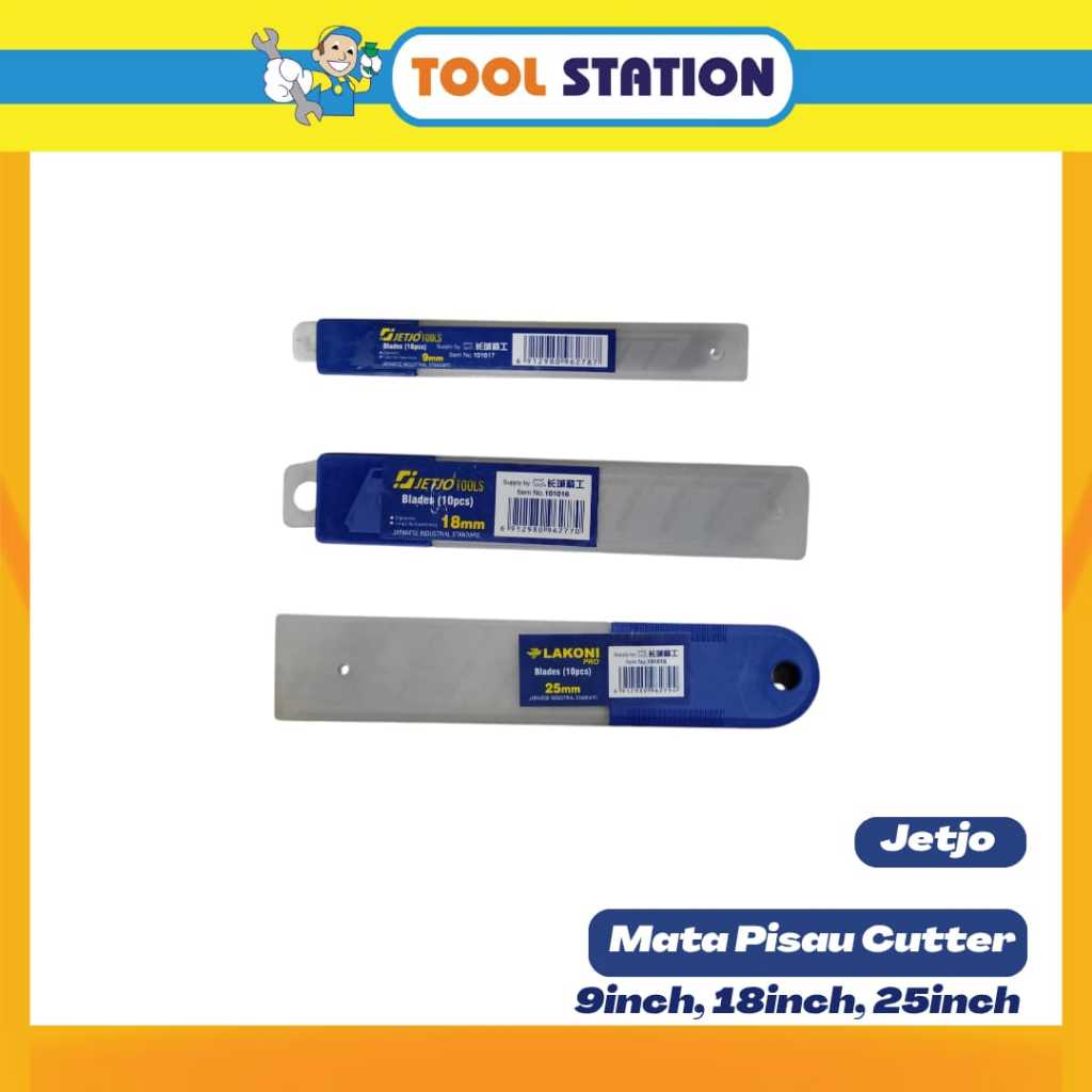 

JETJO MATA PISAU CUTTER (10 PC) UKURAN 9MM, 18MM, 25MM