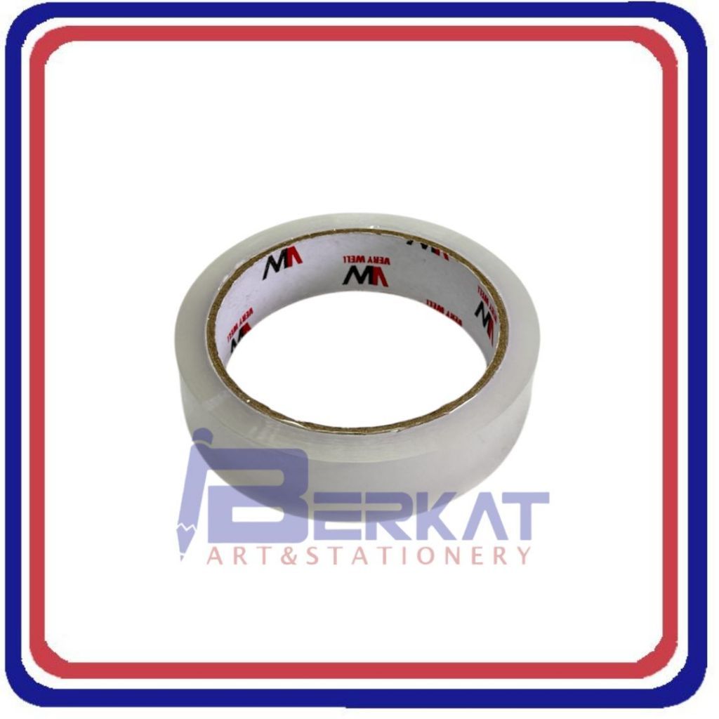 

Isolasi Selotip Stationery VW VERY WELL 1 Inch 24mm x 72 Yard