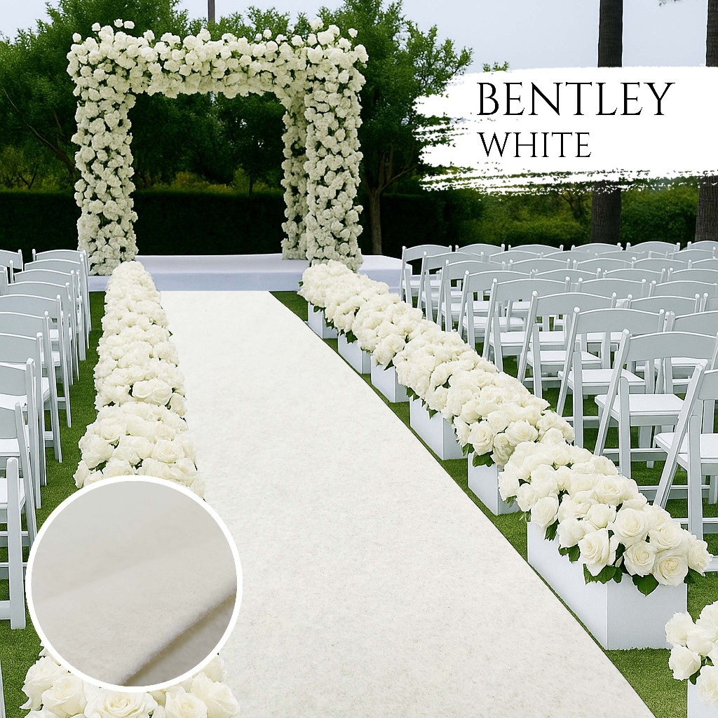 Bentley Karpet Bludru 1m x 4m White LEBAR KARPET 4 METER, Karpet Brudu Murah Pameran - LEBAR 4M