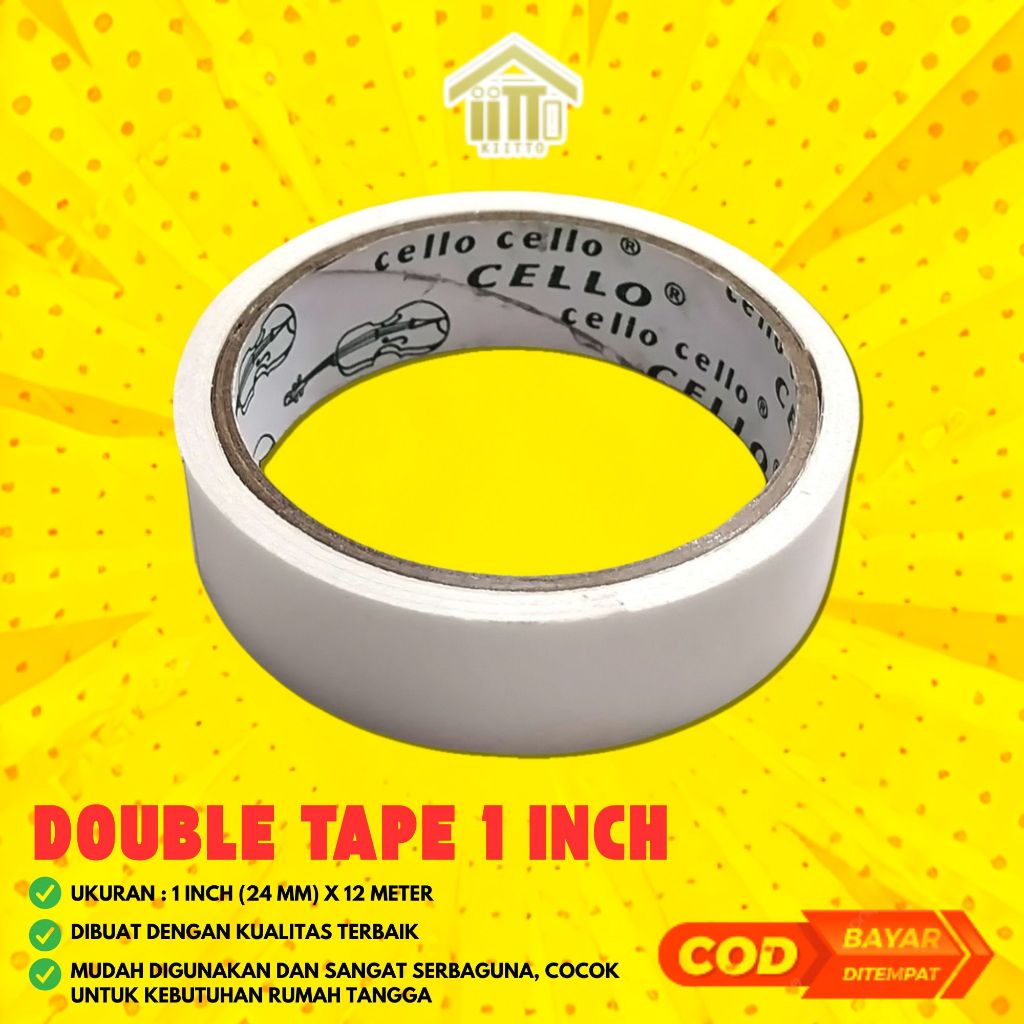 

DOUBLE TAPE PEREKAT 2 SISI 24 MM / DOUBLE TAPE PUTIH 1 INCH