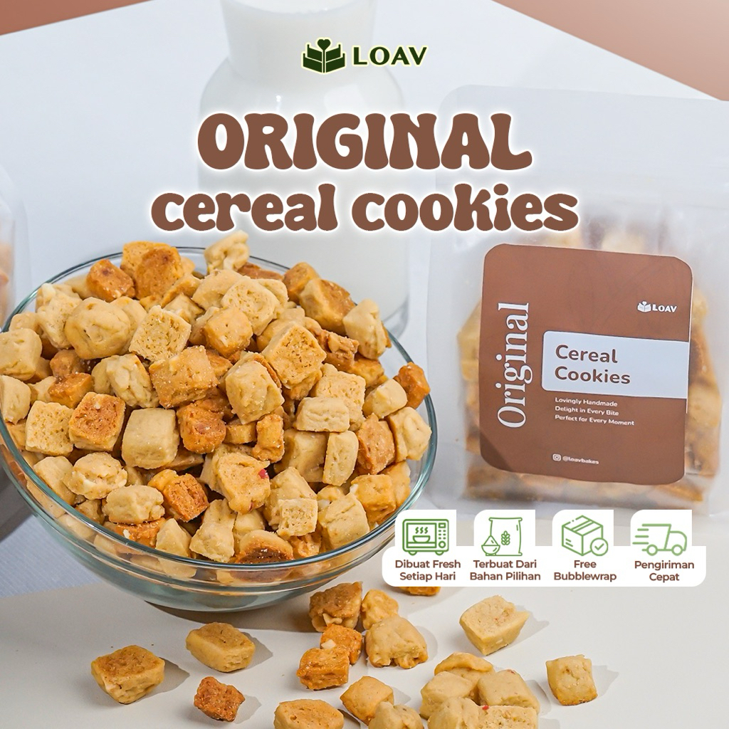 

Original Cereal Cookies Premium by LOAVBAKES - Cereal Cookies Cemilan Manis Cookies Chewy Cookies Bites Rasa Original