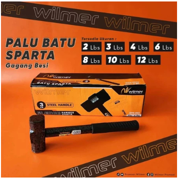 WILMER Palu Batu Gagang Besi SPARTA 2 LB dan 4 LB /Wilmer Palu Bodem Gagang Besi WPB-S90X