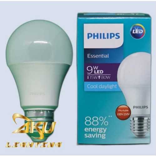 Philips Lampu LED Essential 9 Watt - Putih (CDL) / Kuning (WW)