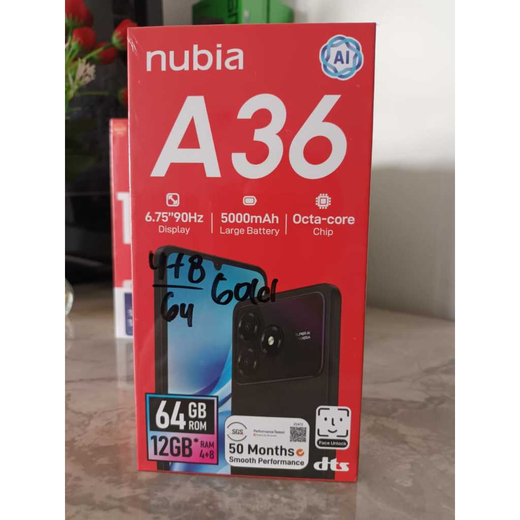 NUBIA A36 RAM 4+8/64 GB HP Murah cocok buat Gaming