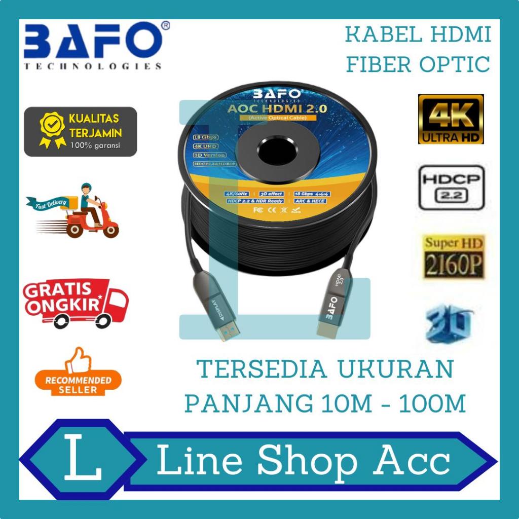BAFO ORIGINAL Kabel HDMI Fiber Optic / HDMI Active Optical 10 Meter 15 Meter 20 Meter 25 Meter 30 Me