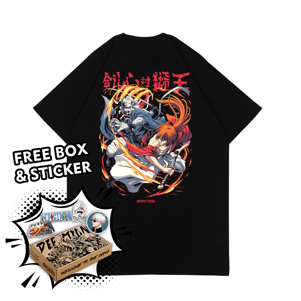 T-SHIRT KAOS ANIME SAMURAI X - Himura Kenshin vs Shishio Makoto