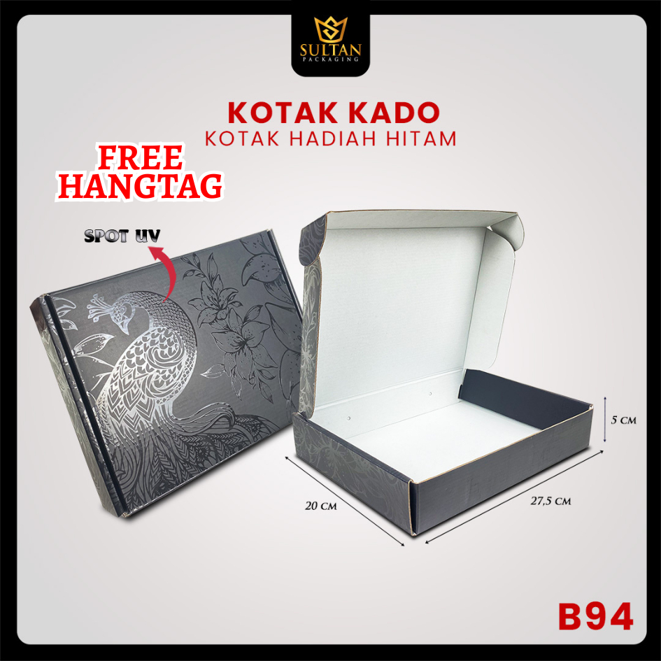 

Box Kado - Mailer Box Spot UV Hitam - Kotak Hadiah Premium - B94