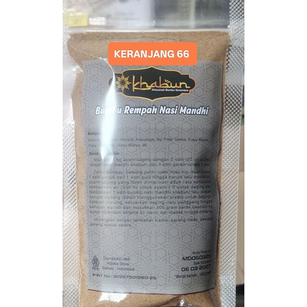 

Bumbu Nasi Mandhi Khabun 100 gr