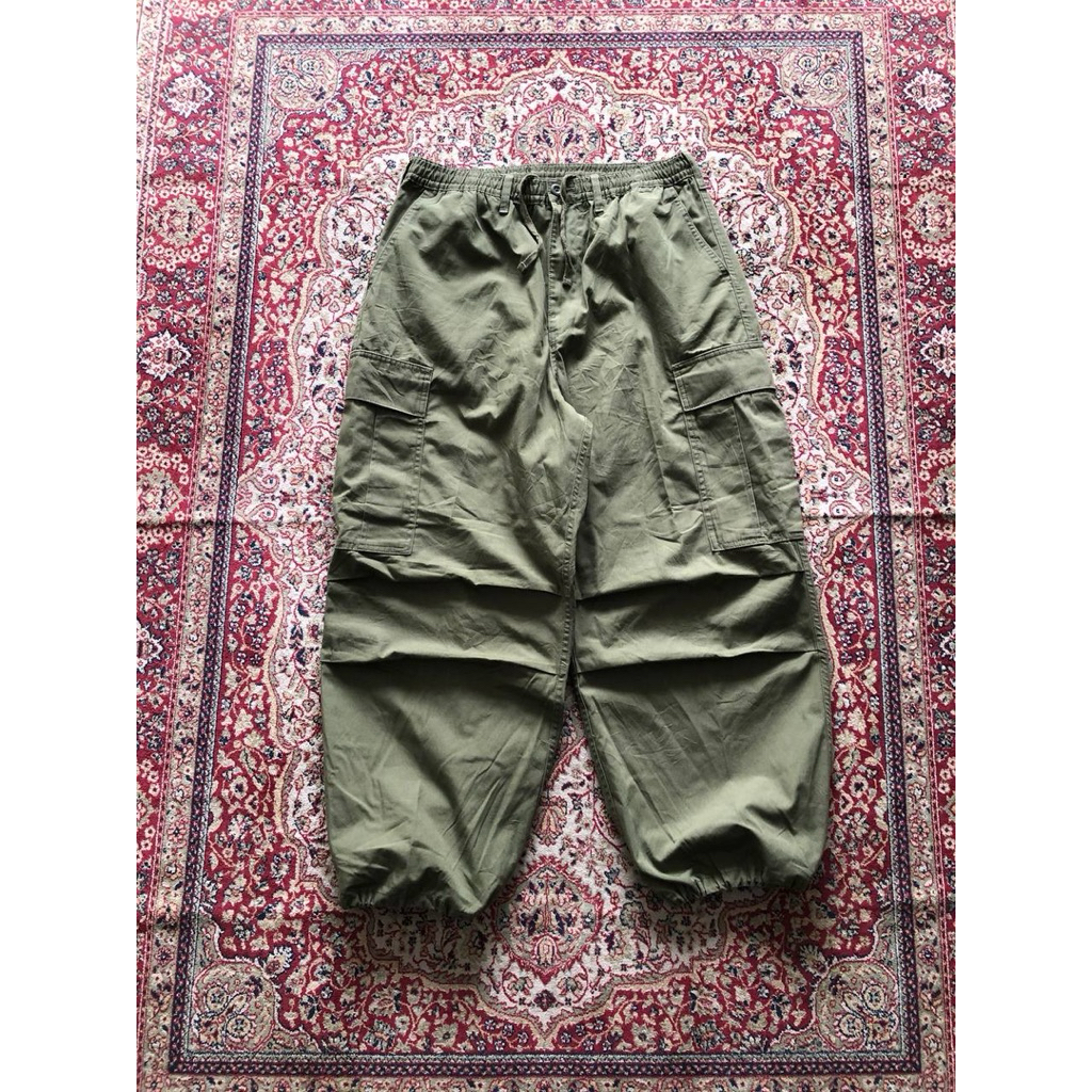 Celana Gu super wide cargo balloon pants Gu cargo army HG772