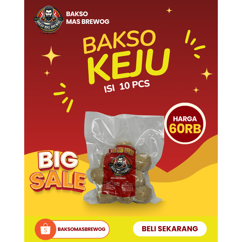 

Bakso Mas Brewog Keju Lumer Muncrat Isi 10pcs – Bakso Sapi Asli Kenyal Gurih Frozen Praktis Murah