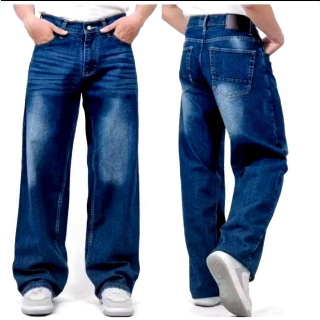 Celana jeans pria panjang Baggy jeans celana jeans pria loose celana jeans ovesize gombrongRockmaker