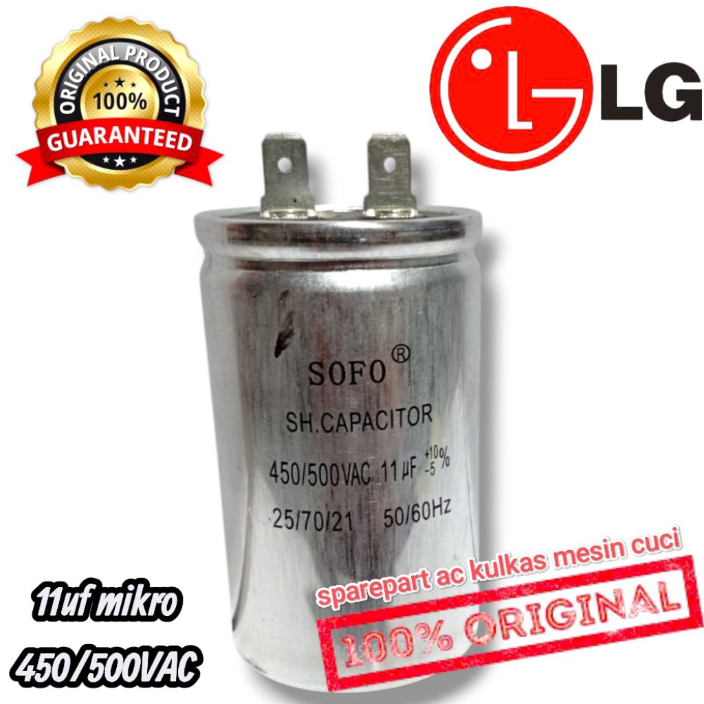 kapasitor mesin cuci LG 1 tabung CBB60 SOFO ORIGINAL