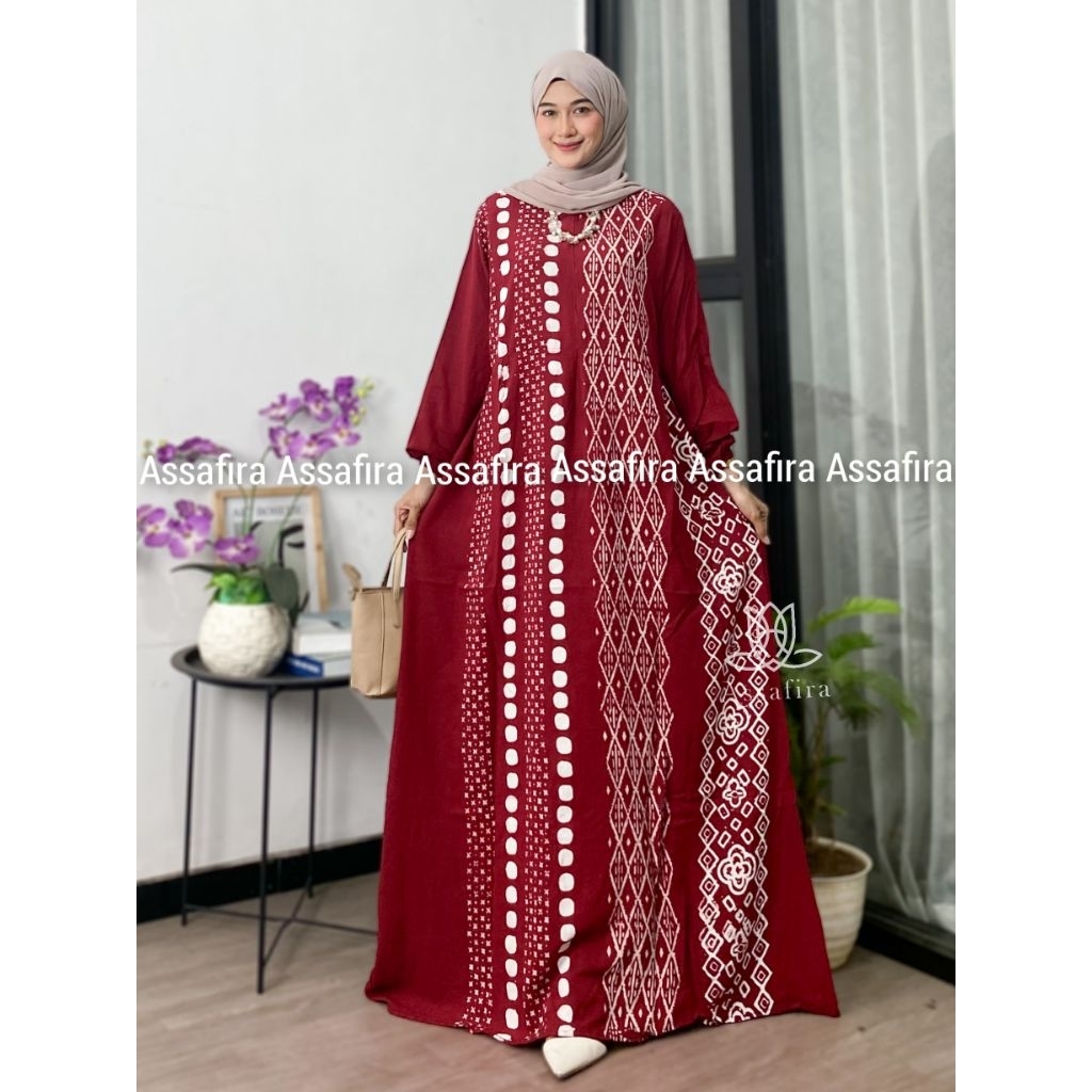 GAMIS BATIK WANITA KEKINIAN KAIN ADEM TEBAL DRESS DAILY HANUM DRESS