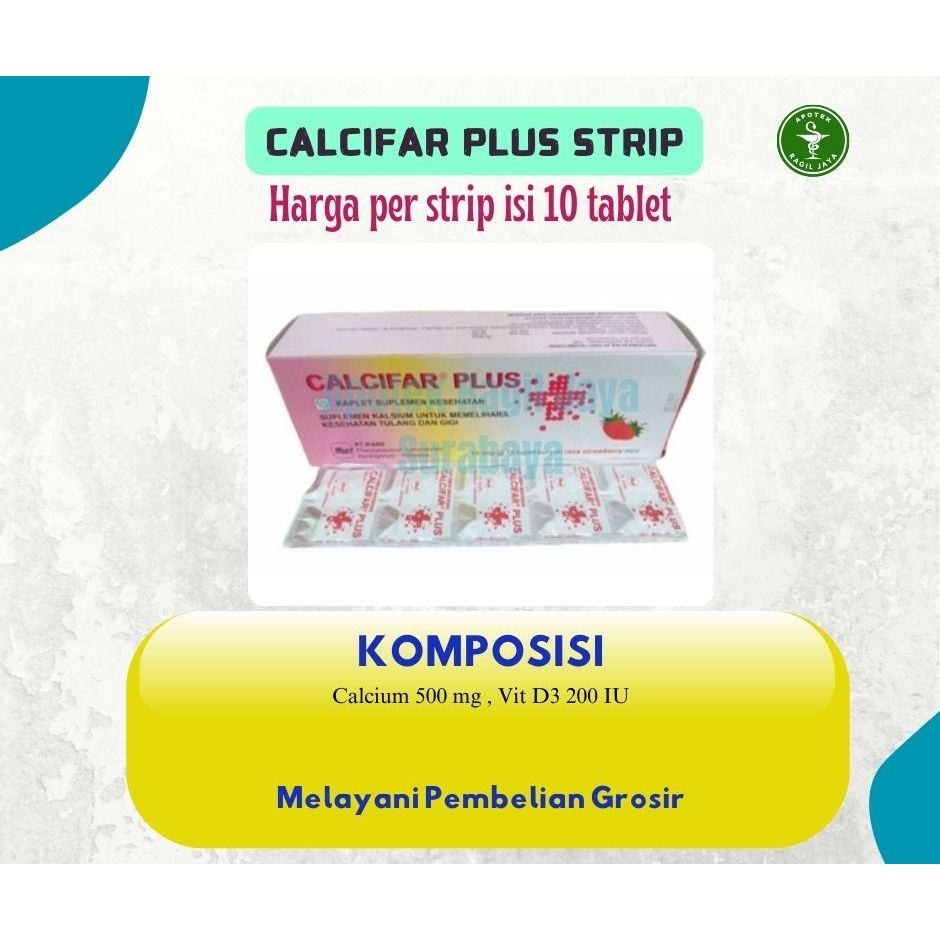 CALCIFAR PLUS VITAMIN RASA STRAWBERRY KALSIUM IFARS
