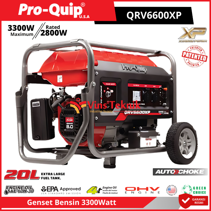 ProQuip QRV6600XP Mesin Genset Listrik Genset Bensin Generator Genset 3300 Watt QRV6600 QRV 6600