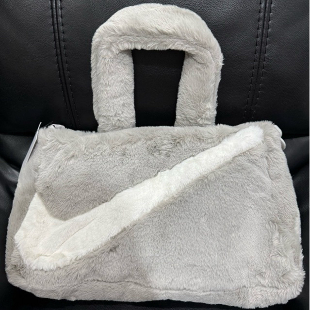 NIKE Sportsware Faux Fur Totebag | Plush Leisure | Portable Shoulder & Tote Bag