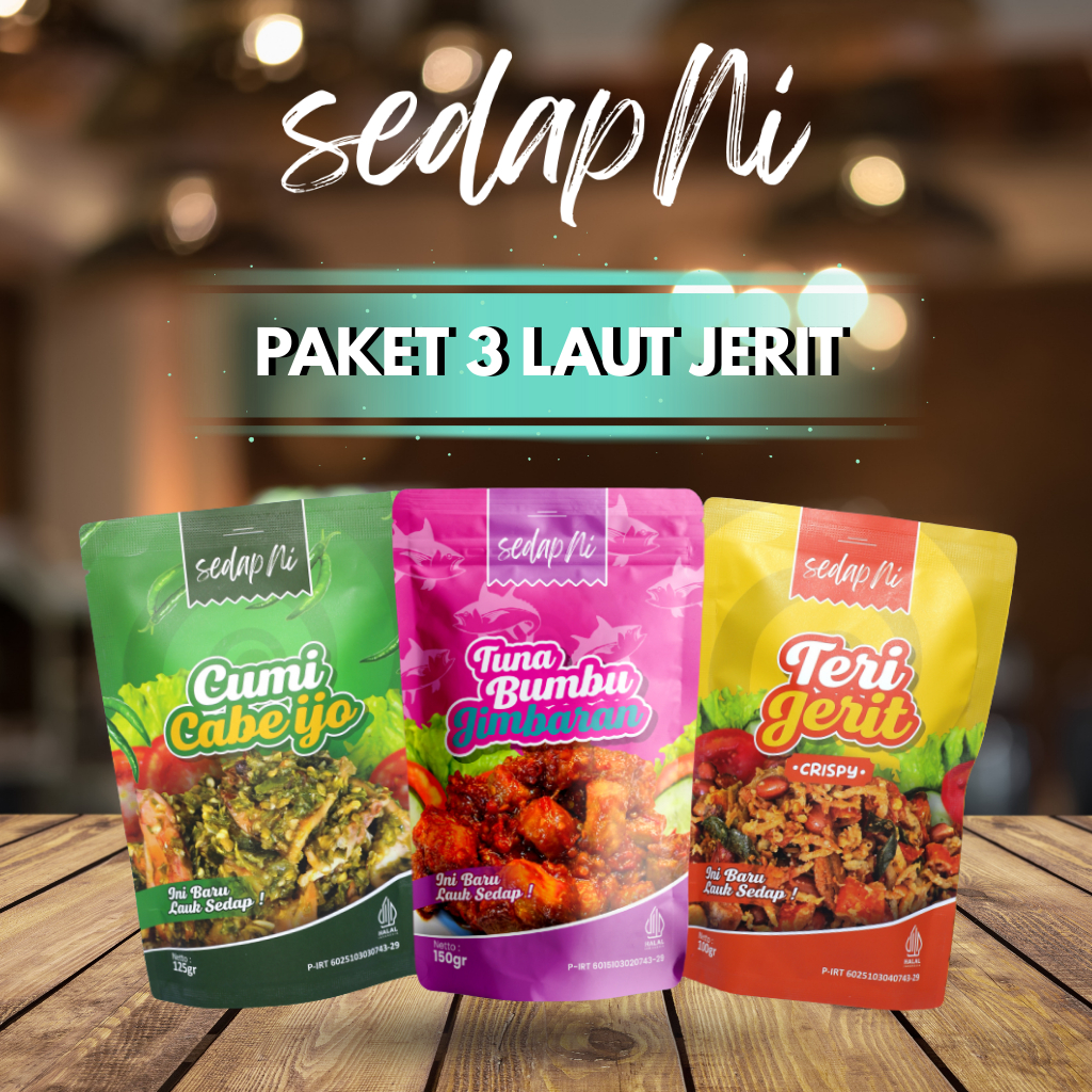 

SedapNi - Paket 3 Laut Jerit (Cumi Cabe Ijo+Tuna Bumbu Jimbaran+Teri Jerit)