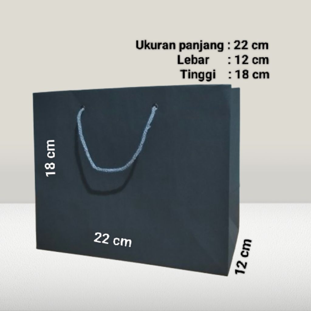 

paper bag murah paper bag hitam polos paper bag R5 lancep hitam 22x12x18
