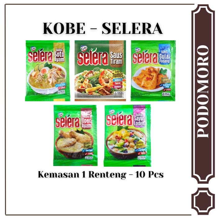 

Kobe Selera - Saus Tiram / Bumbu Soto Ayam / Gulai Padang / Opor Ayam / Sayur Lodeh - Mantap Instant