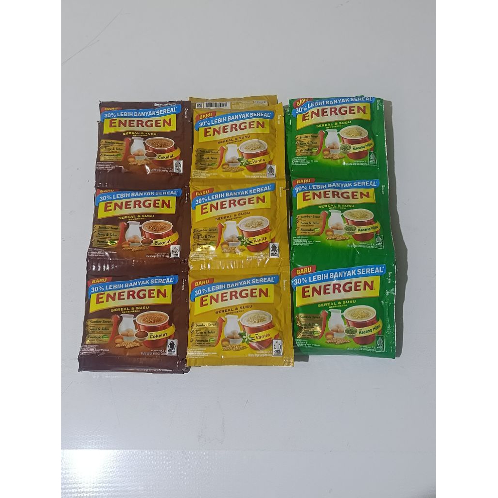 

ENERGEN RENCENG isi 10 SACHET COKLAT/VANILLA/KC HIJAU
