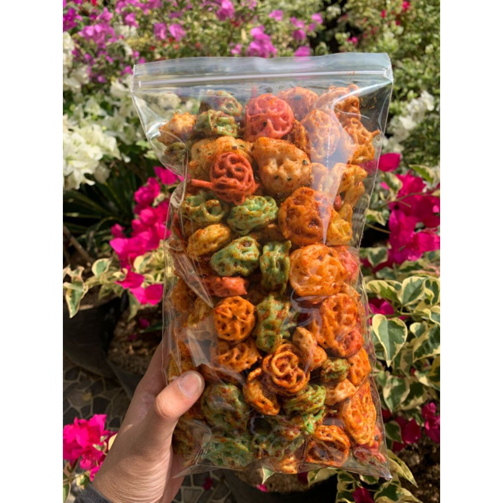 

Cemilan seblak mawar pedas jeruk 250gr