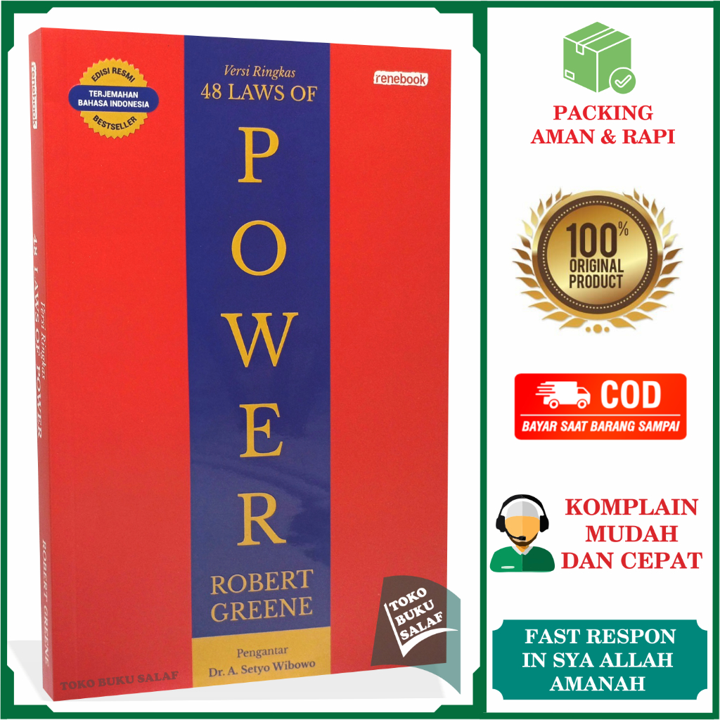 ORIGINAL Versi Ringkas 48 Laws Of Power EDISI RESMI Terjemahan Bahasa Indonesia Karya Robert Greene 