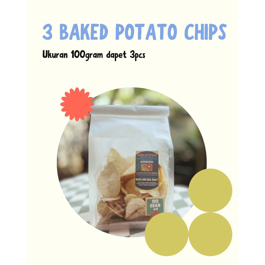 

3pcs BAKED POTATO CHIPS UKURAN 100gr CEMILAN SENJA