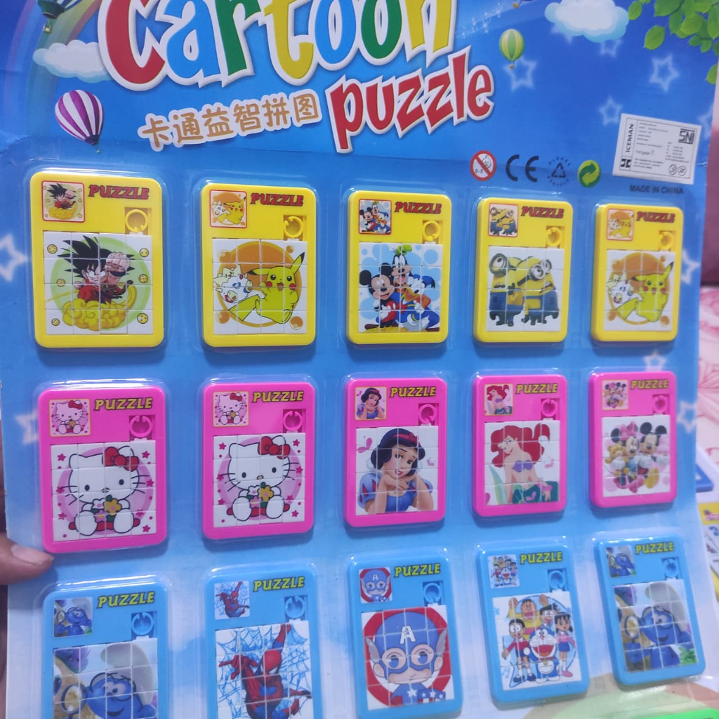Puzzle Geser besar karakter cartoon dan angka 1pc / mainan edukasi / mainan puzle