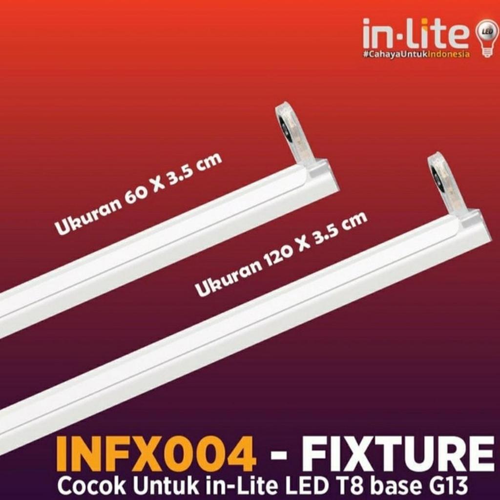KAP LAMPU RUMAH LAMPU DUDUKAN KAP TL T8 INLITE 60CM 120CM Kap Rumah Lampu Neon TL LED Inlite 60cm/12