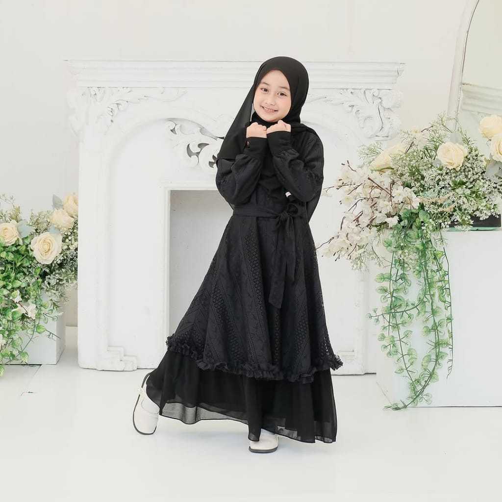 Baju lovely dress gamis anak pengajian syari untuk usia 5~16 tahun kids baju dress remaja tanggung t