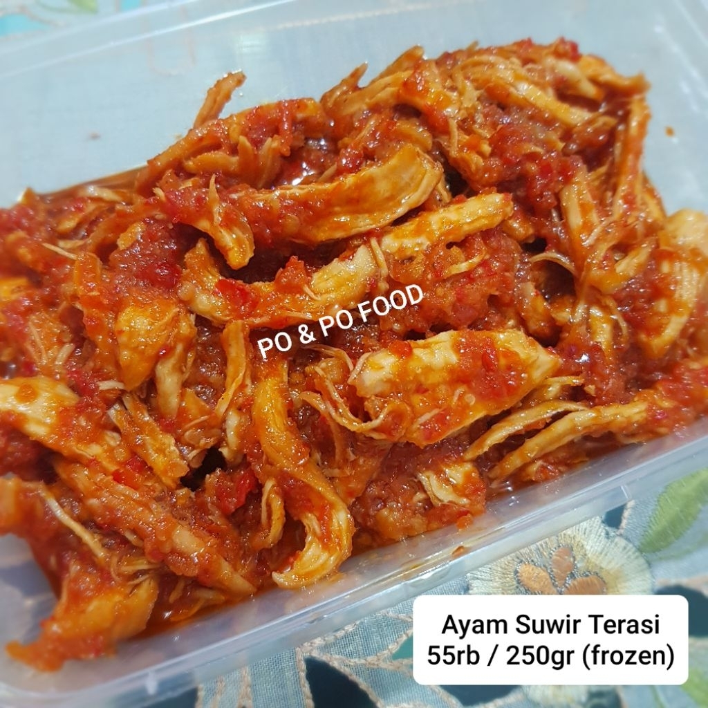 

Ayam Suwir Sambal Terasi 250gr frozen | Sambel Cabe Pedas Makanan Lauk beku Homemade Sayur Masakan Rumahan