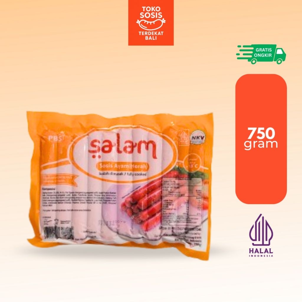 

Salam Sosis Ayam Merah 750 gram Isi 32