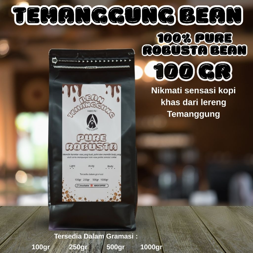 

BIJI KOPI FULL 100% ROBUSTA 100gr By Abiu Coffee