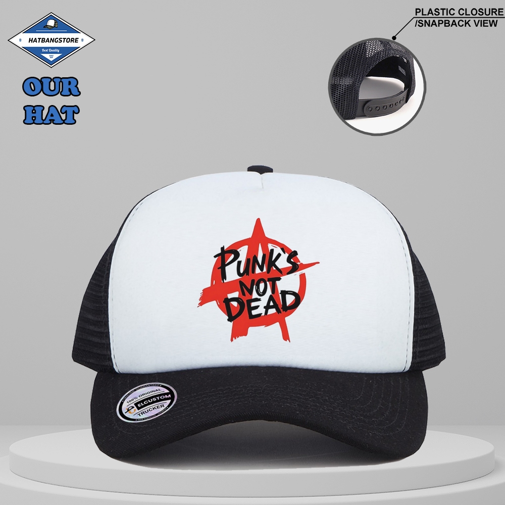 Topi Trucker Punk Not Dead - Hatbangstore // Topi Premium // Topi Best seller // Trucker Hat