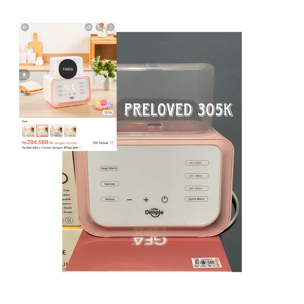 Bottle warmer & sterilizer little dimple preloved