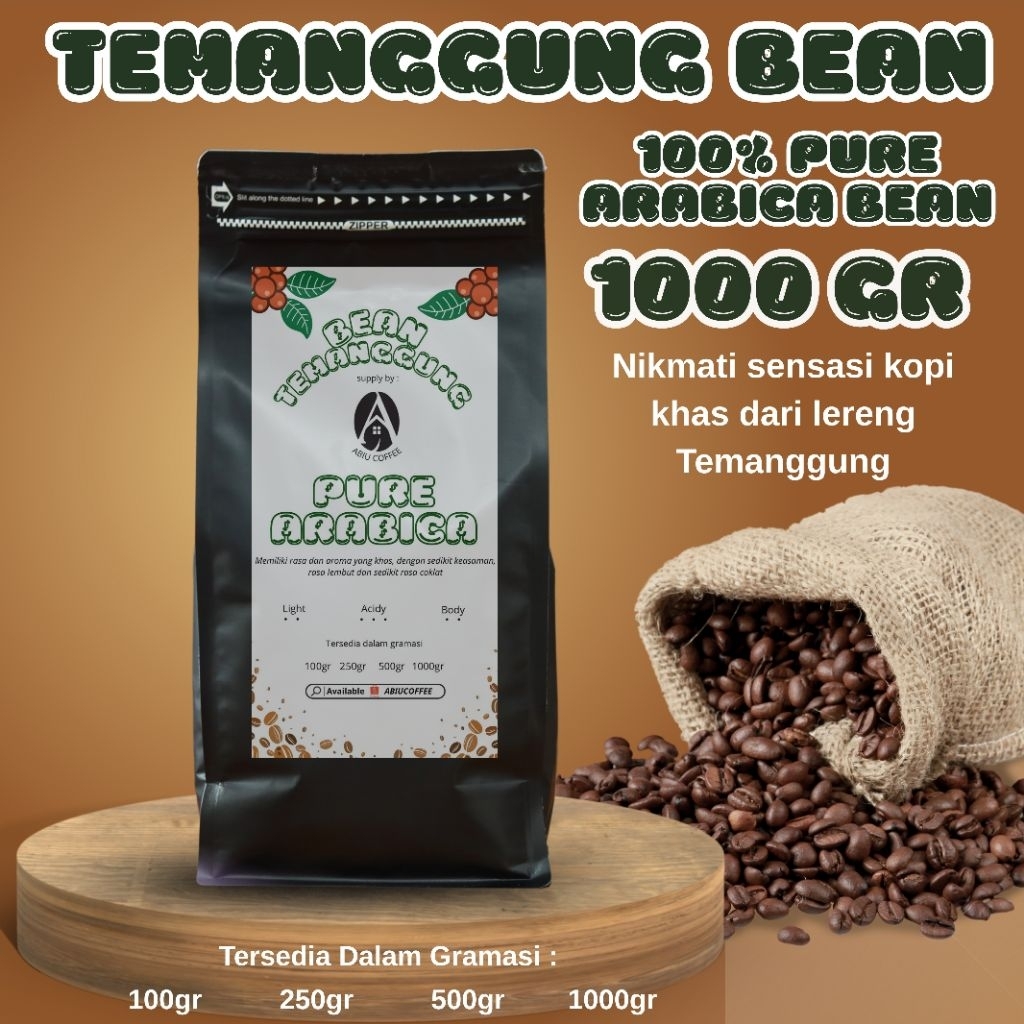 

BIJI KOPI 100% FULL ARABIKA 1000gr by Abiu Coffee