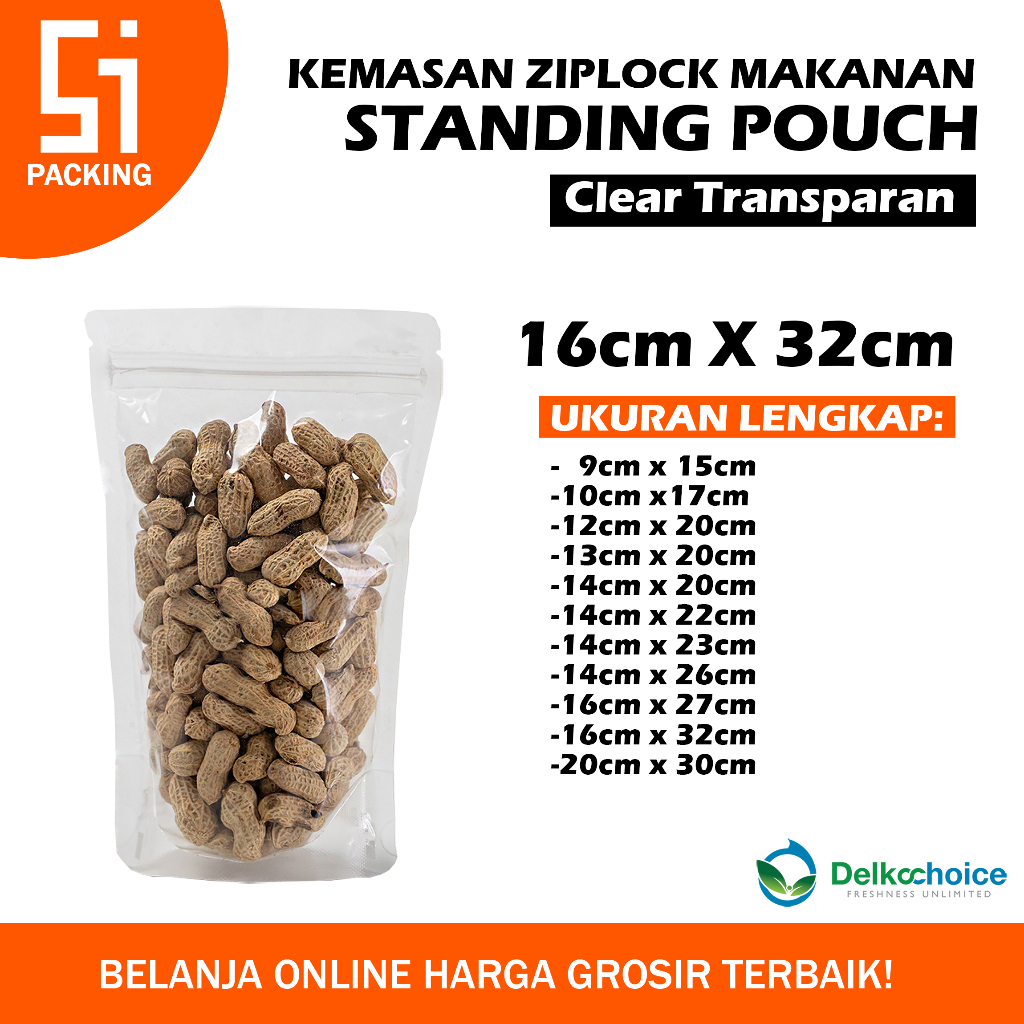 Standing Pouch Ziplock Clear Food Grade Snack