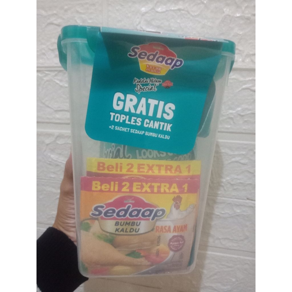 

Kecap sedaap special 725ml Gratis toples cantik dan 2 bungkus penyedap