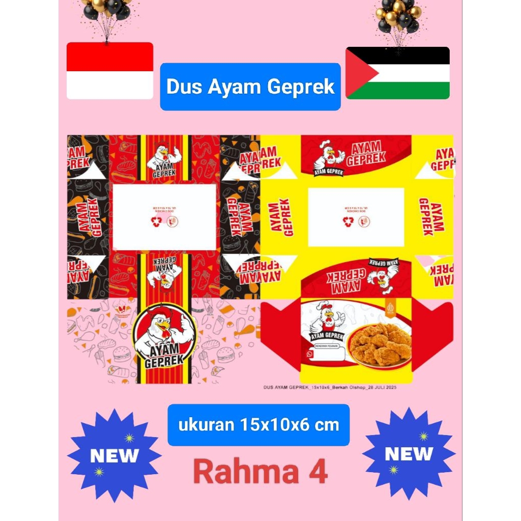 

Dus Ayam geprek murah/kemasan ayam geprek isi 100 pcs,ukuran 15x10x6 cm