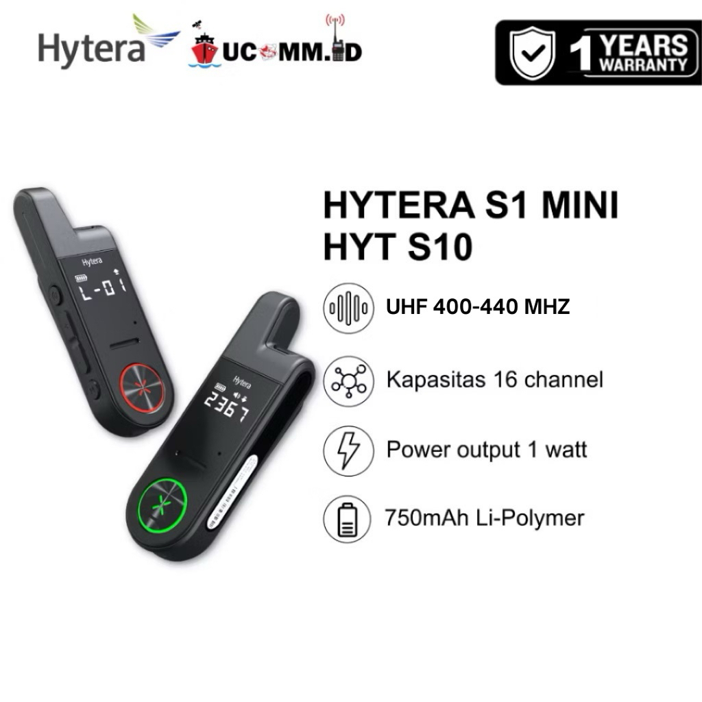 Hytera S1 Mini Series UHF 400Mhz HYT S10 Walkietalkie Mini Original Hytera Garansi Resmi