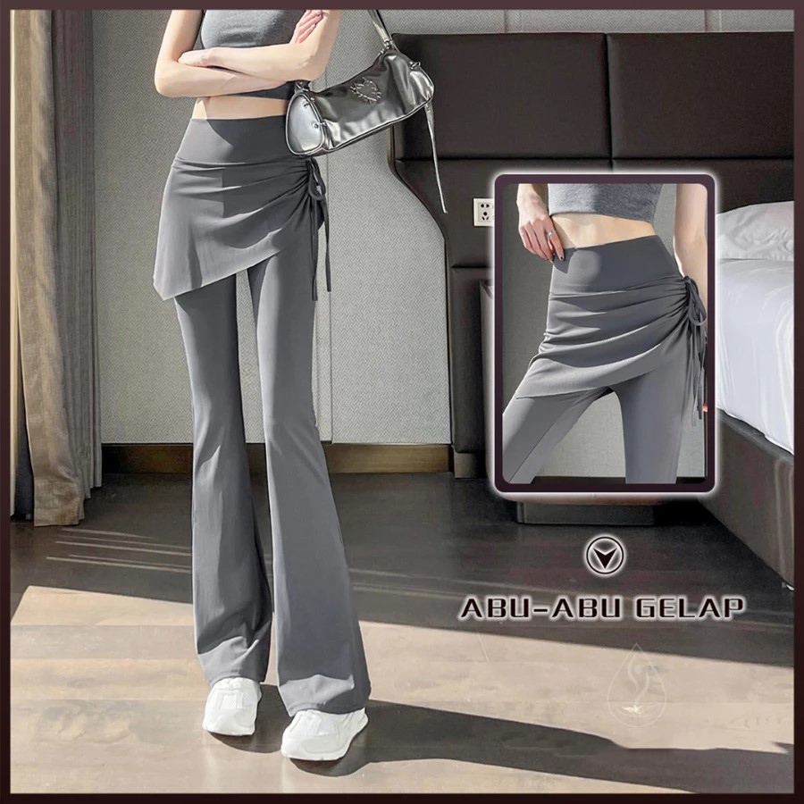 Celana Rok Yoga Wanita Terbaru 2025 • High Waist 2in1 • Celana Senam Cutbray Pilates Fitness Stylish