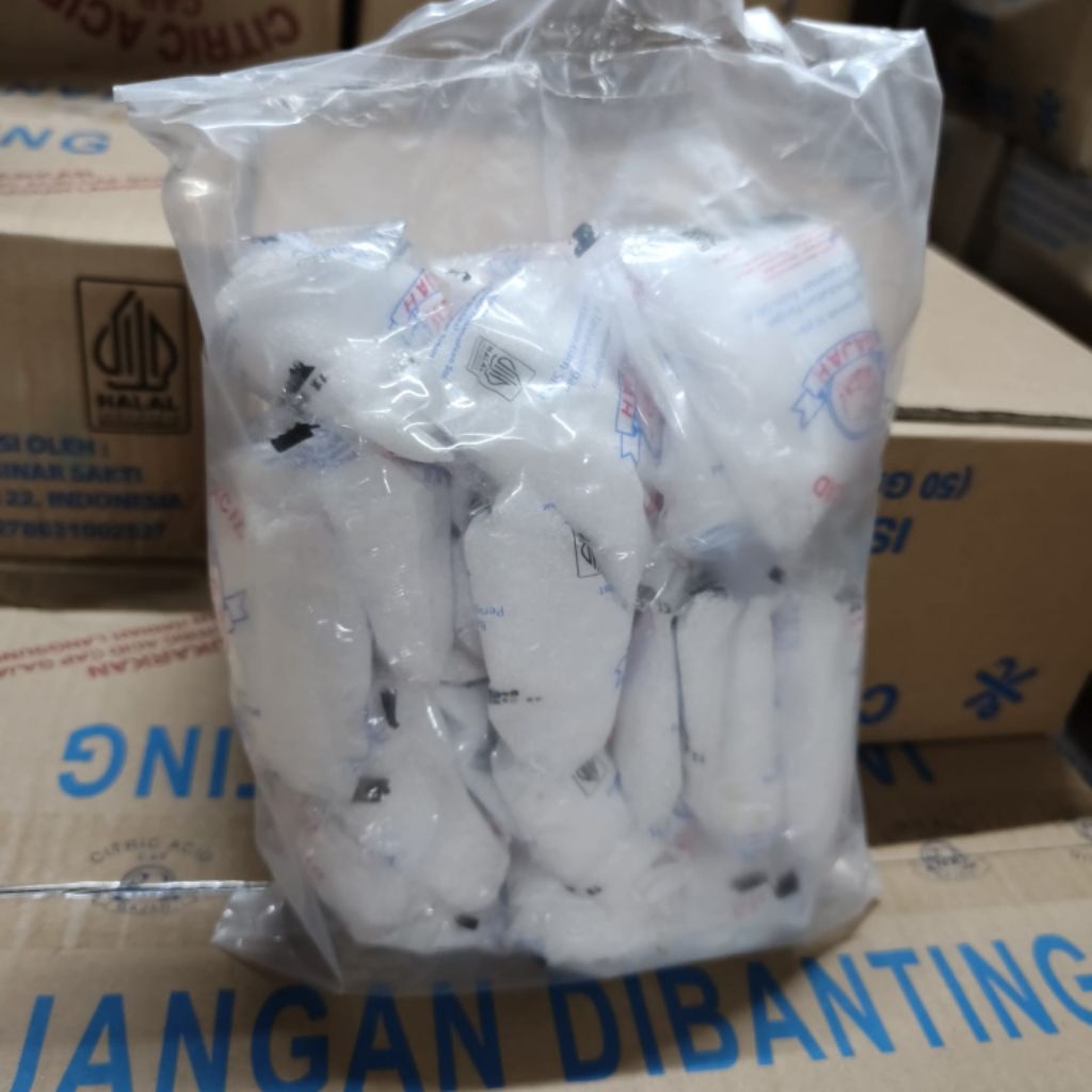

Citric Acid CAP GAJAH 50gr x 5 PCS (1 renceng) / Asam Sitrat / Sitrun / Citrun