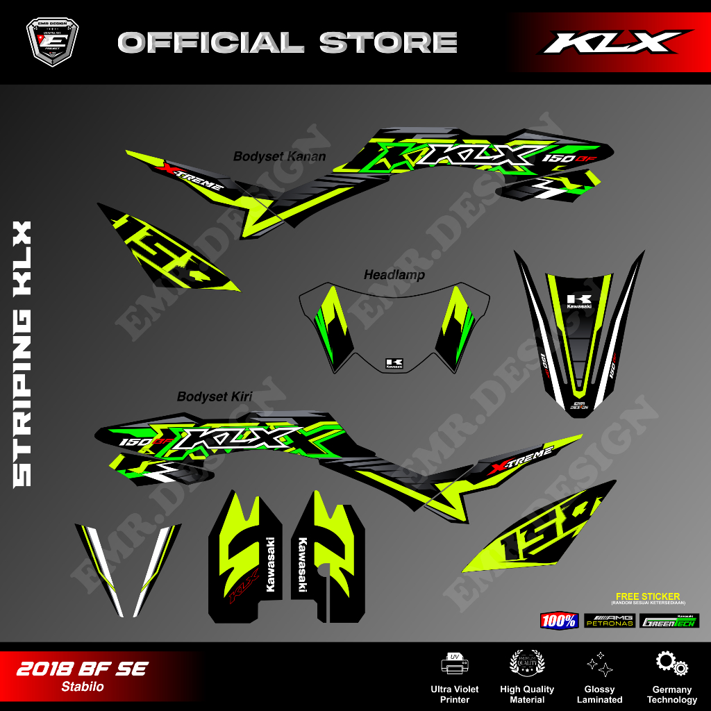 Striping KLX 150 Stabilo BF SE Xtreme Glossy