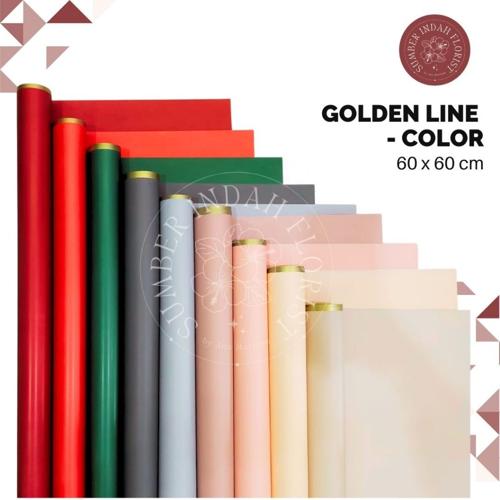 

FLOWER Wrapping Gold Line Color Cellophane | Kertas Buket Pembungkus kado / kertas kado