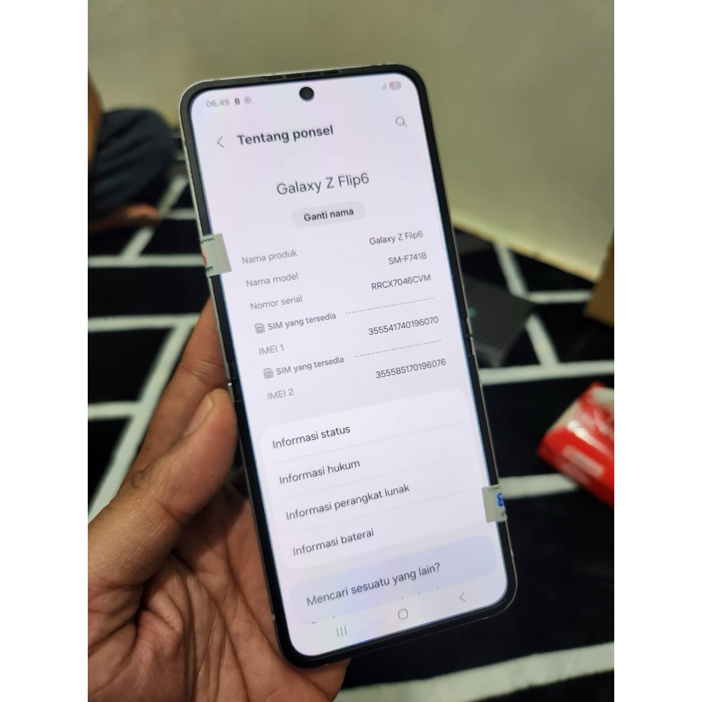 SAMSUNG Z FLIP 6  RAM 12/256GB ORIGINAL SEIN NORMAL   TAMPILAN MEWAH SAMSUNG Z FLIP 6 GRESSS SIAP PA