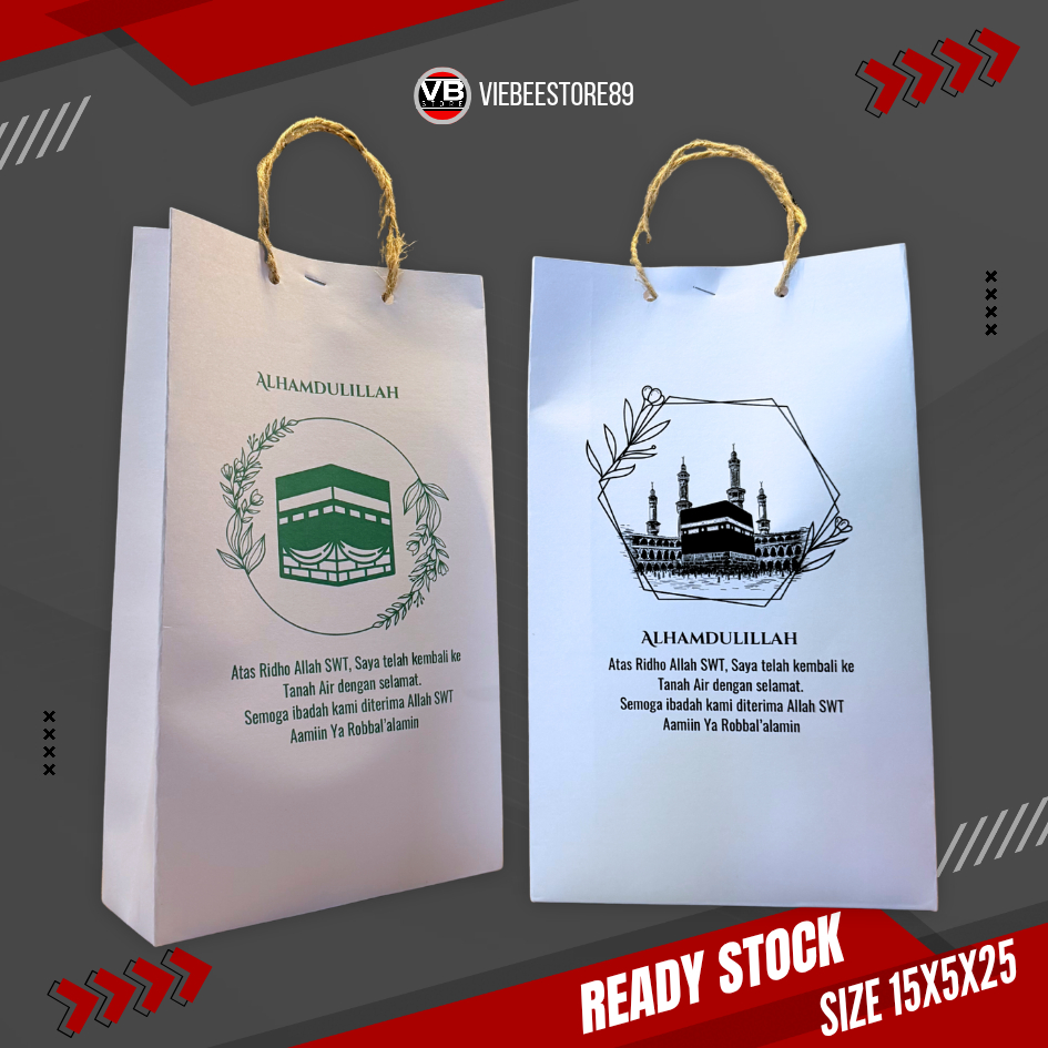 

PAPERBAG HAJI UMROH MUAT SEGALA SOUVENIR TERMURAH READY SIAP KIRIM UK -+15x5x25