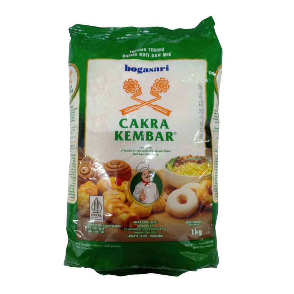 

Tepung Terigu Untuk Roti&Mie Bogasari Cakra Kembar 1kg