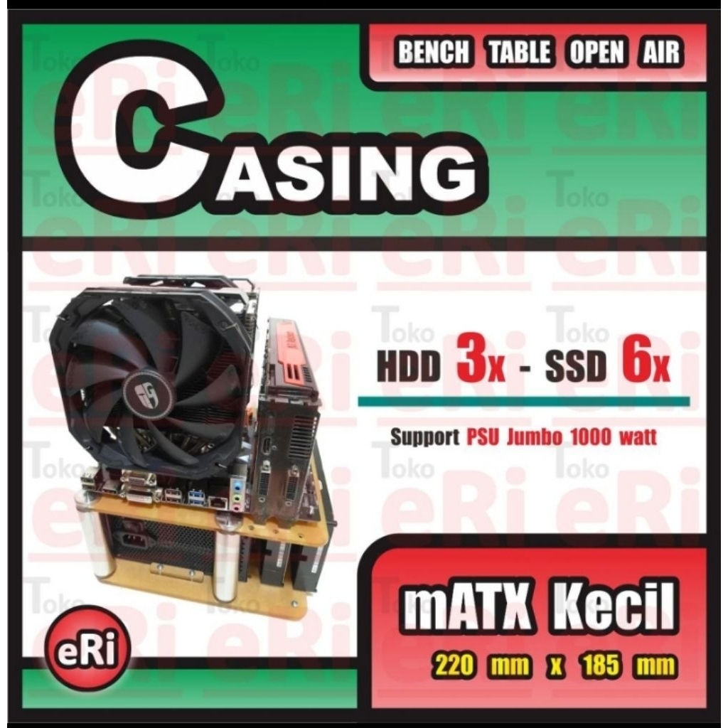 ITX + Semi ITX / Casing PC Komputer GAMING Akrilik / BENCH TABLE OPEN AIR