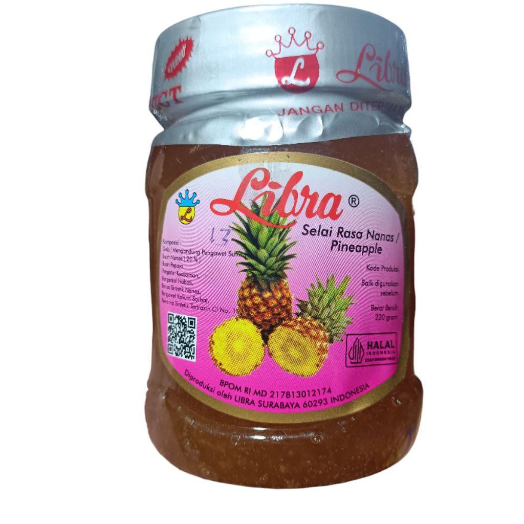 

Selai Nanas Libra Pineapple Jam 220gr Toples Plastik